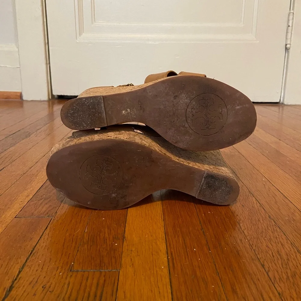 Tan Cork Wedge Sandals - Women